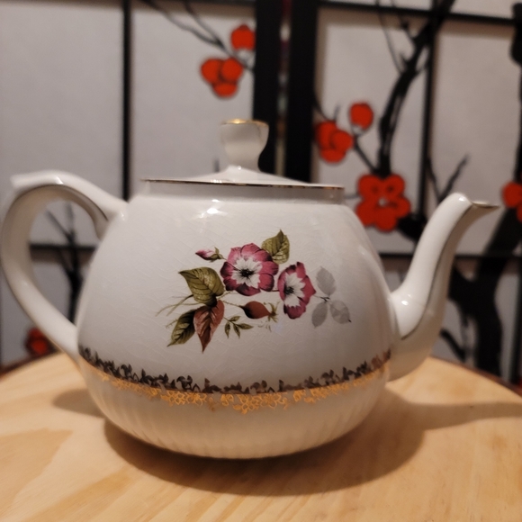 WOOD & SON ENGLAND ELGREAVE TEAPOT FINE PORCELAIN HAND CRAFTED - Picture 1 of 13